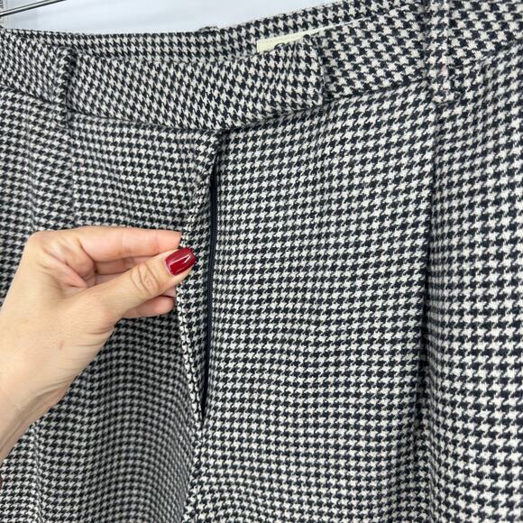 Vintage Eddie Bauer Womens Wool Pants Size 8 Houndstooth Black White Old Money - Picture 7 of 14